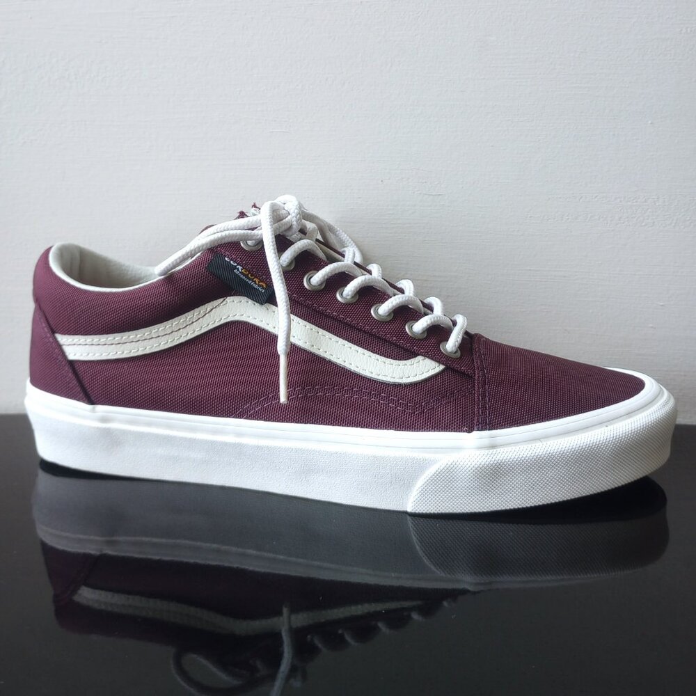 Vans Burgundy and White Sneakers